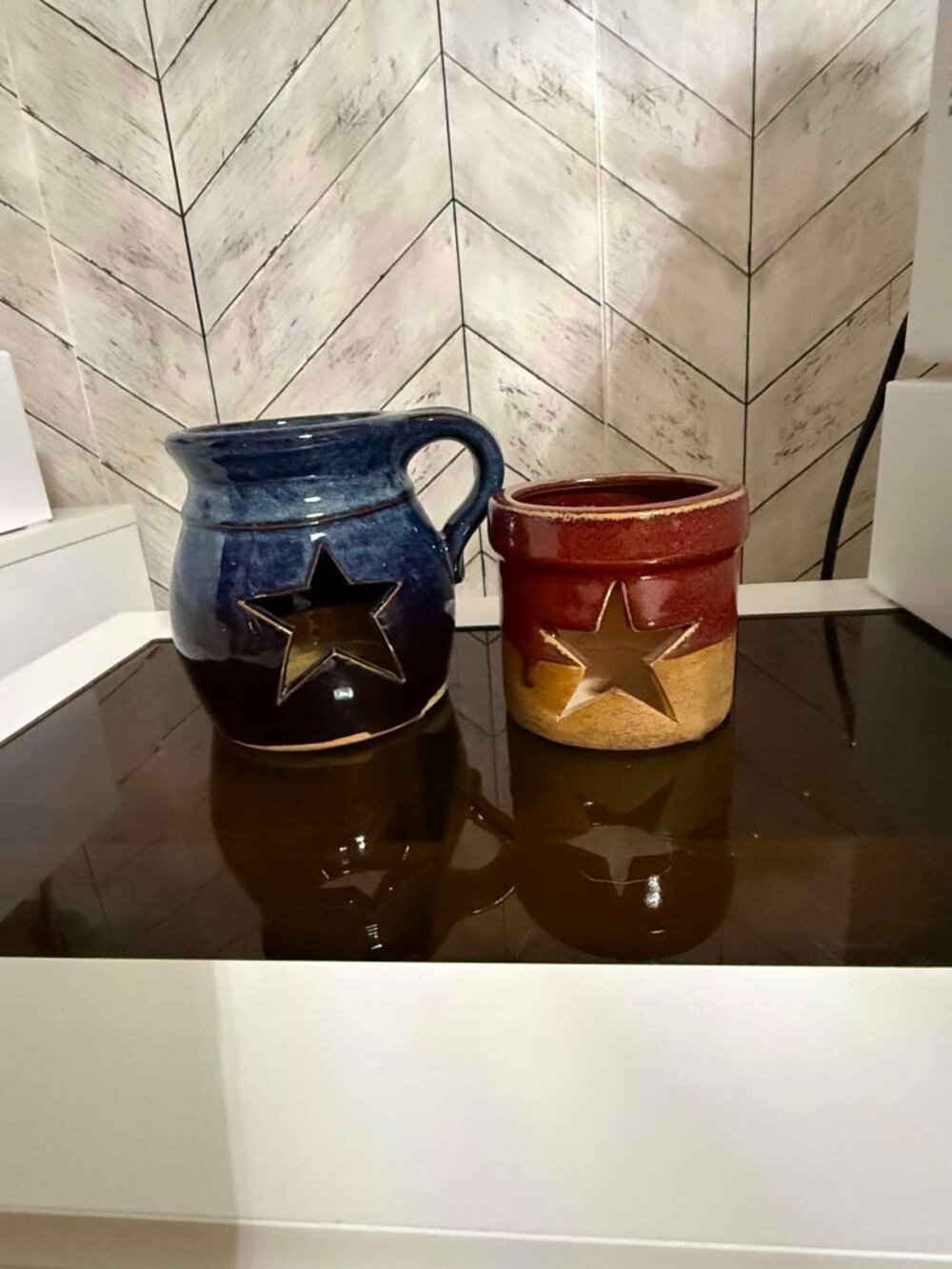 Vintage Rustic Pottery Votive Candle Holders